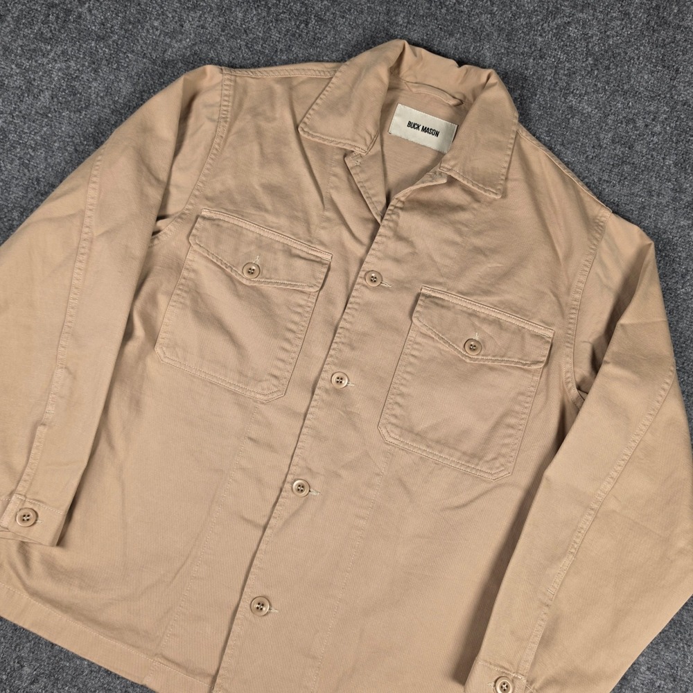 Buck Mason Field Jacket Mens M Tan Khaki Cotton Twill Utility BW13123.575